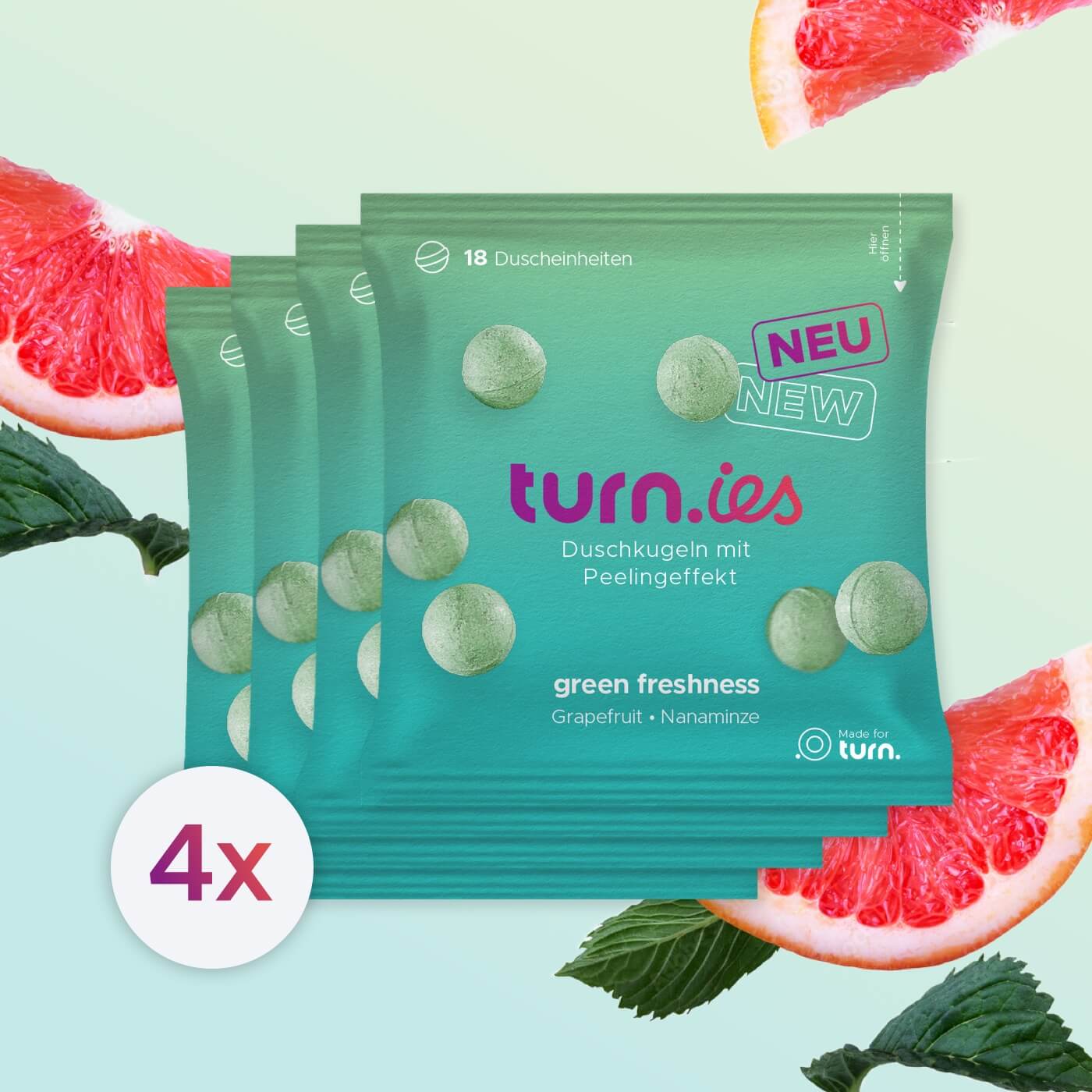 turn.ies green freshness | turn – der innovative Duschkugel Spender